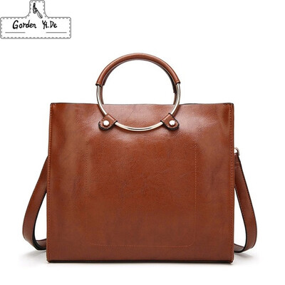 

Crossbody Bags For Women Designer Handbags 2019 Luxury Famous Brands PU Leather Shoulder Bag Vintage Metal Ring Handbag