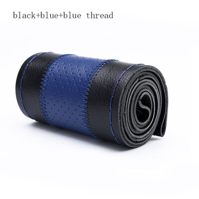 

Car Steering Wheel Cover Auto Interior Accessory Genuine Leather with hole Braid With Needle Thread Fashionable for most of cars