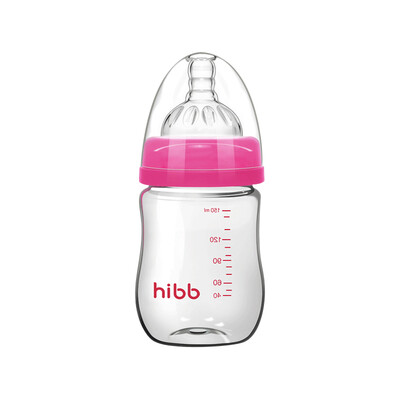 

Haoyi Beibei HIBB wide-bore glass bottle 240ML Baby baby drink water spill-proof natural solid silicone pacifier set
