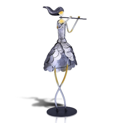 

Singing Girl Metal Sculpture Handicraft Home Decoration Creatvie Ornament Environmental Paint Handmade