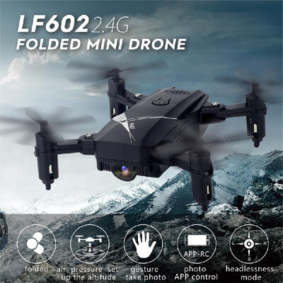 

LF602 Foldable Drone with Camera 720P Gesture Photography Altitude Hold Headless Mode Training Toy Quadcopter with 2 Battery