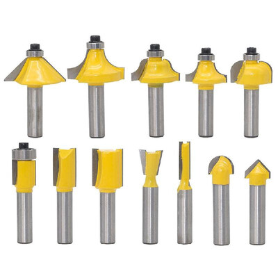 

12pcs Milling Cutter Router Bit Set 8mm Shank Mill Woodworking Wood Cutters Tool for Floor Handmade Engraving Cutting