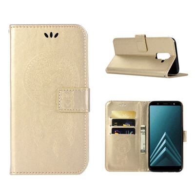 

MOONCASE Samsung Galaxy J8 Windbell Owl Embossed Leather Case - Gold
