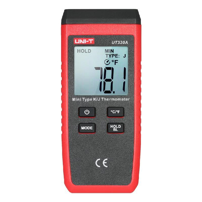 

UNI-T UT320D Mini LCD Digital Thermometer 2-Channel Type KJ Thermocouple Sensor -501300°C-582372°F Data Hold Function