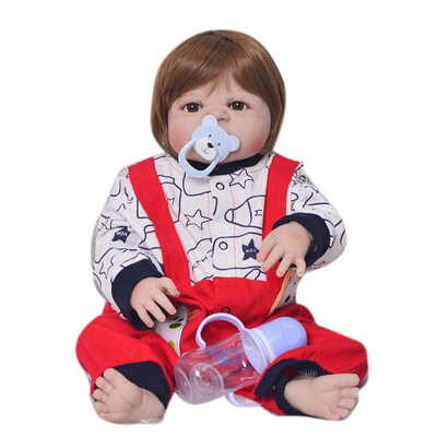 

Hot Sale 23 Inch Reborn Baby Doll Full Silicone Body Lifelike Fashion Baby Reborn Boneca Doll Cosplay Panda Child Christmas Gift