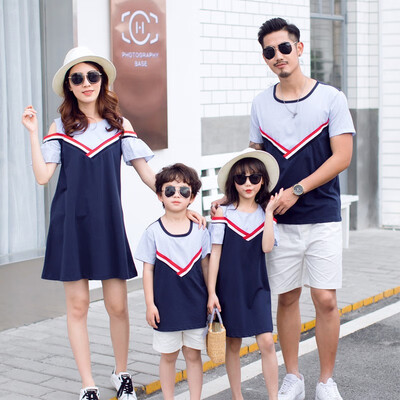 

Family matching mother daughter father son dad mommy&me clothes family look girls korean clothing couple women summer dress