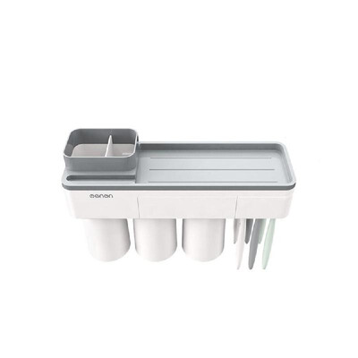 

Multi-functional Wall-mounted Toothbrush Holder Storage Rack Mobile Phone Holder Storage Organizer with TwoThree Cups Home Bathro