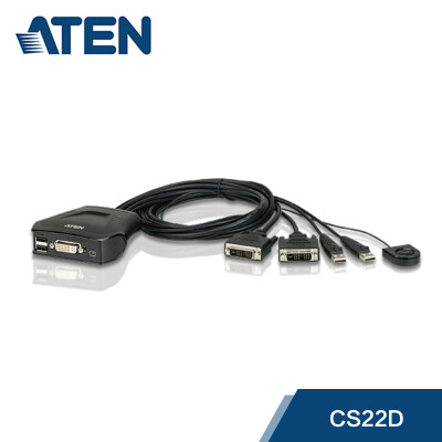 

ATEN macro positive 2-port USB DVI KVM multi-computer switcher external button switch CS22D