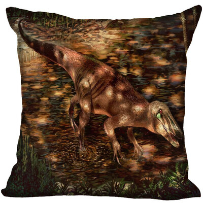 

Dinosaur Pillow Cover Bedroom Home Office Decorative Pillowcase Square Zipper Pillow Cases Satin Fabric No Fade