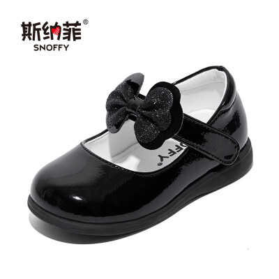 

Snaf girl shoes 2019 spring new soft bottom baby toddler shoes baby shoes princess shoes 1-2-3 years old 19462 black 24