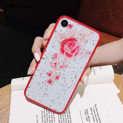 

Tronsnic Glitter Phone Case for iPhone 7 8 Plus Strawberry Gold Foil Case Love Rose Flower Zebra Red Luxury