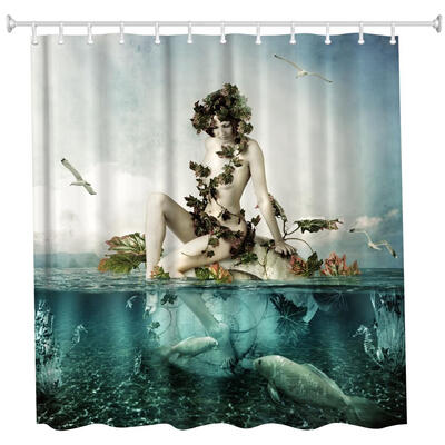 

Paddle Girl Polyester Shower Curtain Bathroom Curtain High Definition 3D Printing Water-Proof