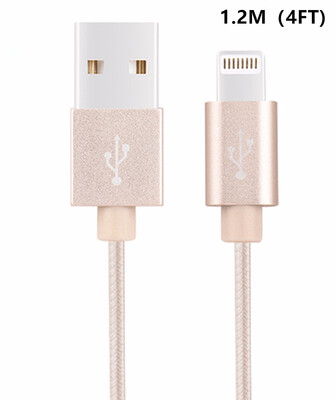 

Lightning iPhone Cable 12M4FT Nylon Braided Syncing&Charging Cord for iPhone iPad iPod - Tyrant Gold
