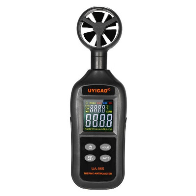 

UYIGAO Digital Anemometer Thermometer Handheld Pocket Wind Speed Meter Air Velocity Temperature Tester Color Backlight LCD with Ma