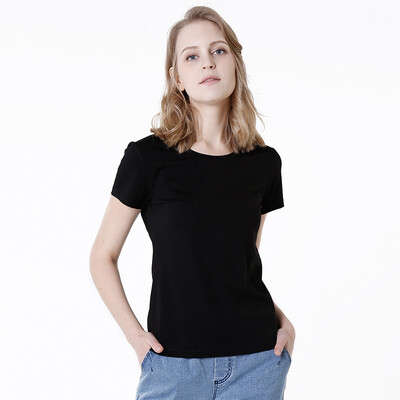 

JZAO Womens foundation Round Neck T-Shirt White