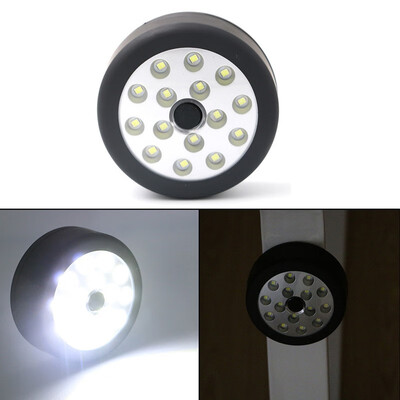 

Multifunction 15 LED Round Flashlight Torch Outdoor Handy Lamp Portable Work Camp Light Tent Hang Lamp with Magnet Hook By 3AA