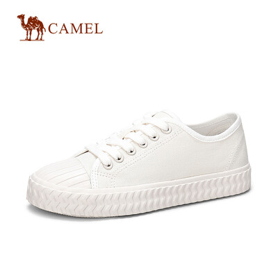 

Camel CAMEL ladies simple casual sewing thread flat canvas shoes A91228604 white 37
