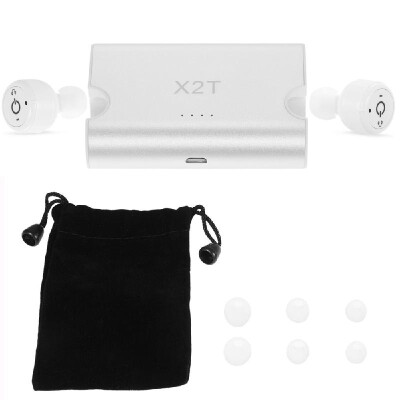 

X2T True Wireless Bluetooth Headphones In-ear Stereo Bluetooth 42 Sport Headsets Music Hands-free w Mic 1500 mAh Charging Box Bl