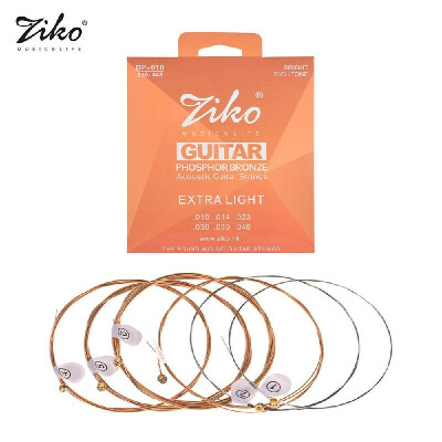 

ZIKO DP-011 Custom Light Acoustic Guitar Strings Hexagon Alloy Wire Phosphor Bronze Wound Corrosion Resistant 6 Strings Set