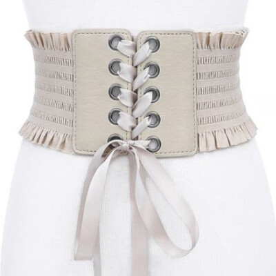 

Women Ladies Soft PU Leather Wrap Around Tie Corset Cinch Waist Wide Dress Belt