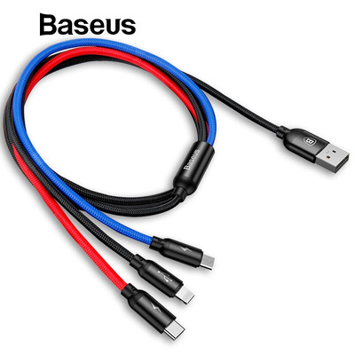 

Baseus 35A 3-in-1 USB Cable Micro USB LightningType-C in One for iphone SamsungXialMi HuaWei charging&data transfer