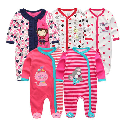 

Kiddiezoom 5PCS Baby Rompers Long Sleeve Baby Girls Clothes Clothing Sets Bodysuits Baby Boys Clothes Outwear Newborn Babywear