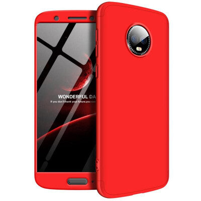 

MOONCASE Moto G6 three-piece all-inclusive shield - red