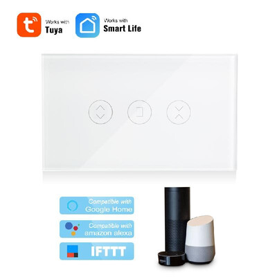 

Tuya WiFi Curtain Switch for Electric Motorized Curtain Blind Roller Shutter Garage Door Motor EUUK Smart Touch Switch Compatible