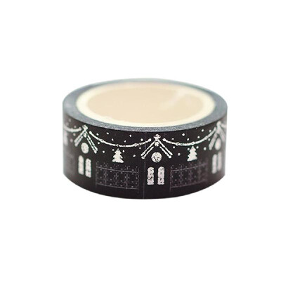 

15mm5m Gold FoilSilver Foil Printed Patterns Washi Tape Sticky Adhesive Paper Masking Tapes for Scrapbooking DIY Decoration Gift