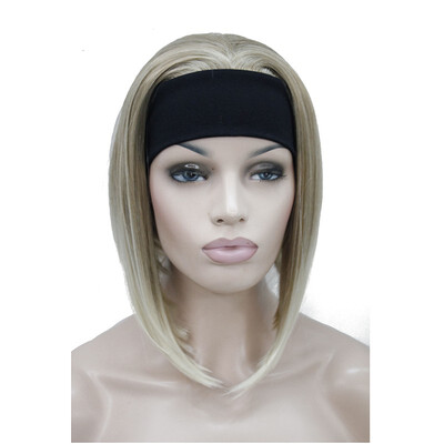 

StrongBeauty Cute BOB 3-4 Wig with Headband Orange Brown Straight Womens Short Half Hair Wigs COLOUR CHOICES