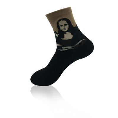 

Fashion Art Cotton Crew Printed Socks Painting Character Pattern Women Men Harajuku Design Sox Calcetine Van Gogh Novelty Funny
