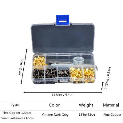 

Snap Fasteners Tools Kit Leather Rivets Set with Fixing Tools 120pcs240pcs Craft Snaps Fastener Button Press Studs