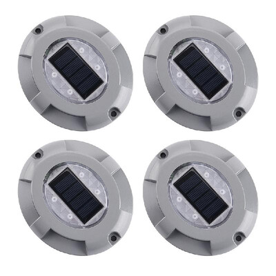 

Solar Deck Lights 4-LED Driveway Light Aluminum Waterproof Outdoor Path Road Stairs Step Ground Lamp for Pathway Garden Patio Yard