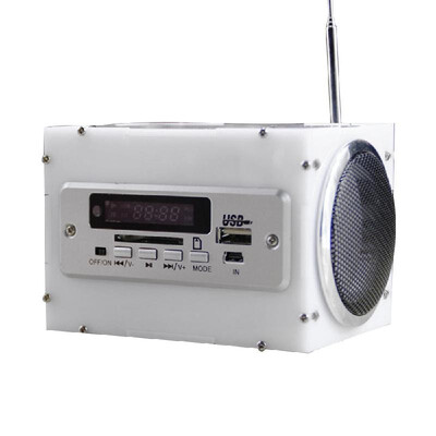 

Multifunctional Mini Electronic Transparent Stereo Speaker Box DIY Kit Sound Amplifier with Battery Charger