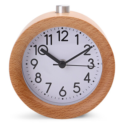 

Circular Digital No Ticking Snooze Backlight Wood Clock