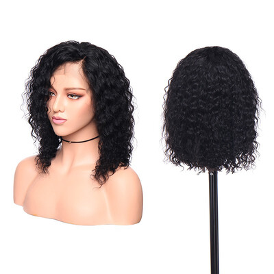

Brazilian Virgin Human Bob Wigs Short Bob Human Hair Wigs Water Weaves Curly With Baby Hair For Women