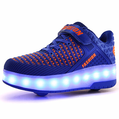 

LED Light Sneakers Double TWO Wheel Boy Girl Roller Skate Casual Shoe Roller Girl Zapatillas Zapatos Con Ruedas Luminous Shoes