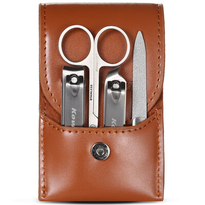 

Korea Kowell Han Kewei nail clipper import stainless steel nail clippers personal care repair capacity combination set of 4 KB405 brown
