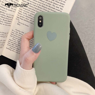 

TRONSNIC Love Heart Phone Case for iPhone XS MAX Blue Matte Case Green Pink Luxury Love Cover Capa