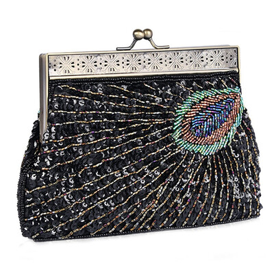 

Vintage Beaded Peacock Handbags for Ladies Elegant Women Evening Bag Purse Crossbody Bag for Party Wedding Dating