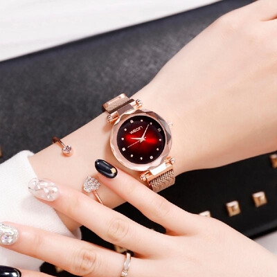 

Women Fashion Casual Starry Night Watch Lady Simple Alloy Mesh Band Quartz Wrist Watch