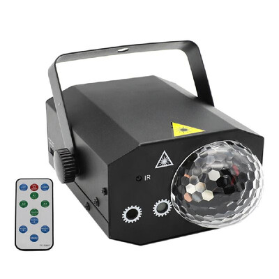 

16 Patterns La-ser Projector RGB Stage Light Disco LED Magic Ball Party Lights Souns Active Music Center Strobe Lamp with Remote f