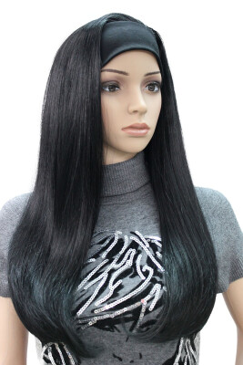 

StrongBeauty Long 34 womens wigs hairpiece Straight with Adjust Black Headband Blonde Highlighted wig Synthetic Hair