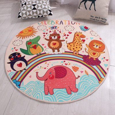 

NeillieN Round carpet mat computer chair mat hanging basket mat printed cartoon waterproof childrens blanketrug footcloth