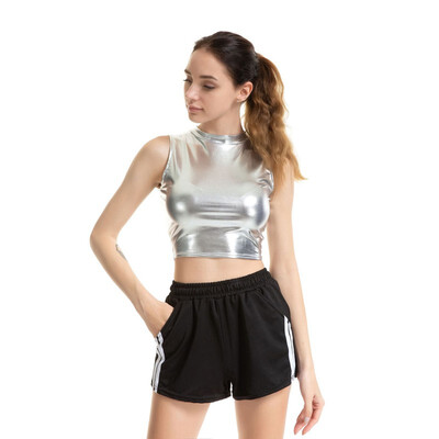 

Women Lady Female Costume Crop Tops Sleeveless T-Shirt Tank Tops Summer Beach Vest Bare Midriff Summer Fashion Clothes