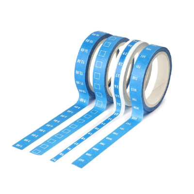 

4 RollsSet 8mm5m Self Adhesive Tapes Date Week Time Grid Washi Paper Tapes Decorative Stationery Masking Tape Planner Sticker