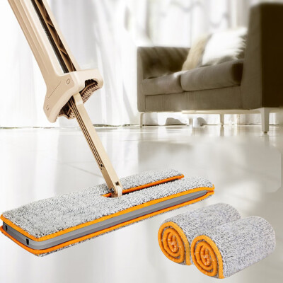 

Home Supplies Double Sided Free Hand Washing Flat Mop Comfortable Handle Stainless Steel Pole Cleaning Tool for Room Floor Portabl