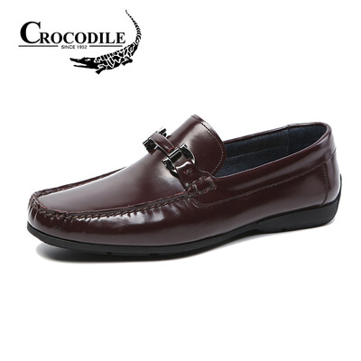 

Crocodile Shirt CROCODILE Mens England Fashion Set Foot Outdoor Driving Casual Shoes Wine Red 39