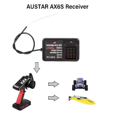 

AUSTAR AX6S Receiver 4CH for RC Car Boat AUSTAR AX6S Transmitter