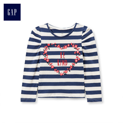 

GAP flagship store female&child fun pattern long sleeve round neck T-shirt 399040 love pattern 18-24M